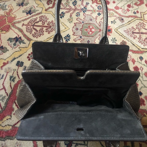 ‼️SALE‼️Zagliani Grey Python Handbag - Picture 4 of 7